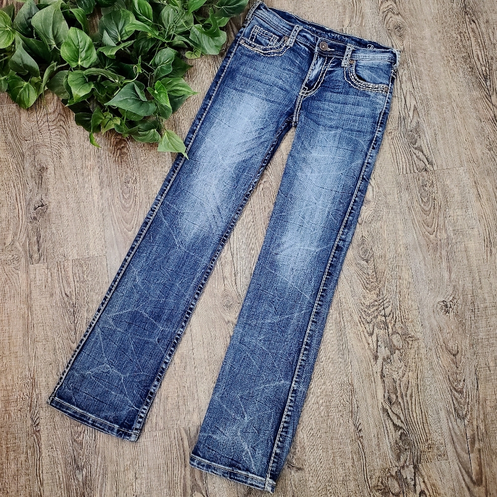Cowgirl Tuff Denim Jeans Timeless Cowboy Western Rugged Rodeo Distressed Y2K